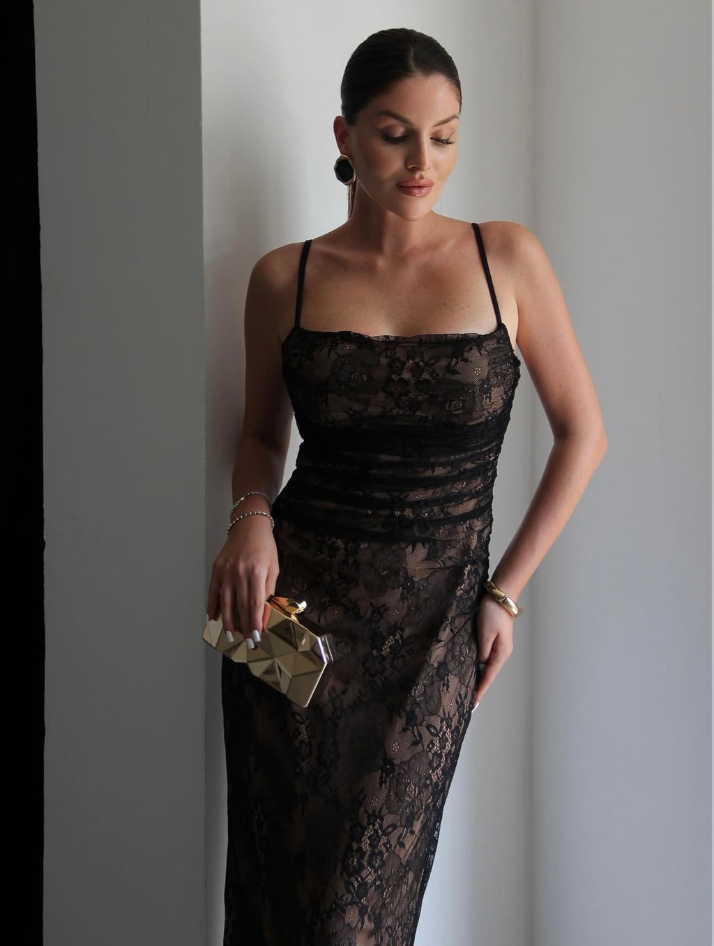 Lace detail dress