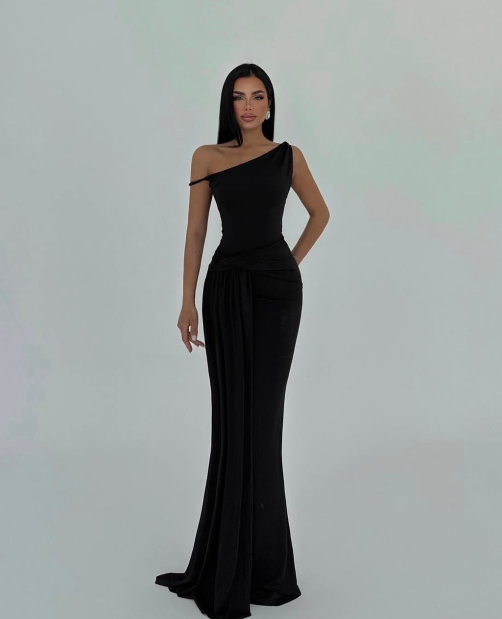 Black Strap Long Dress