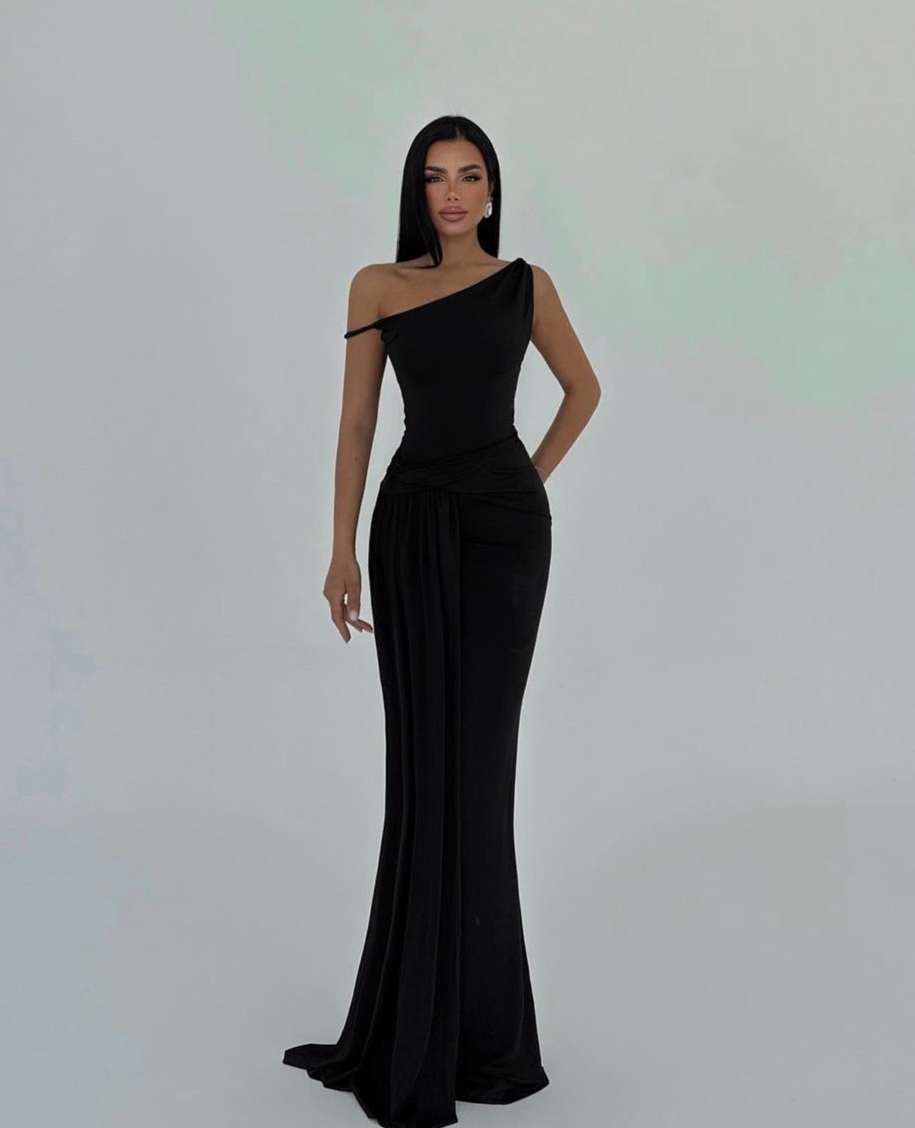 Black Strap Long Dress