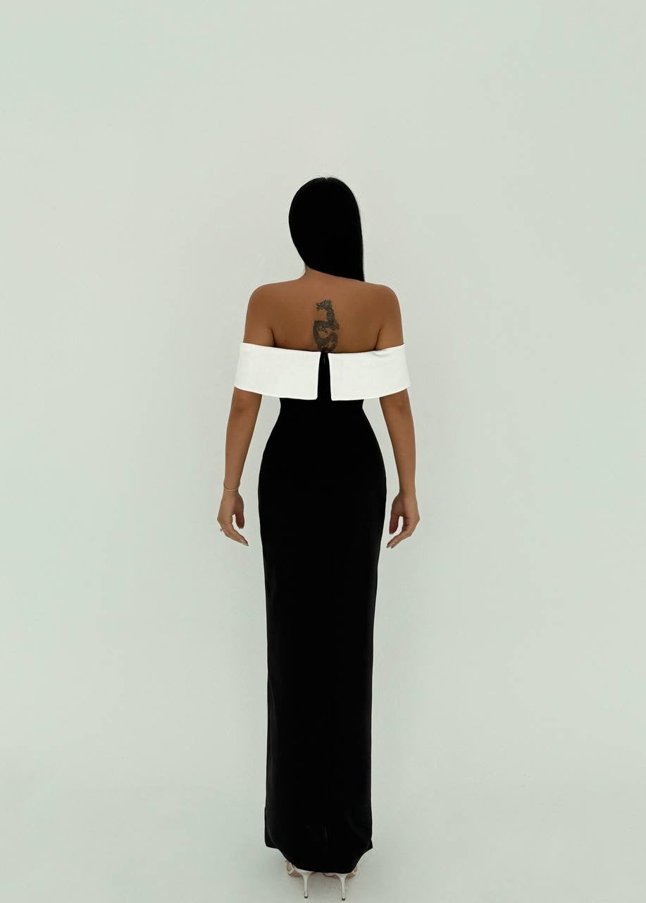 Black Raina Two Tone Dress