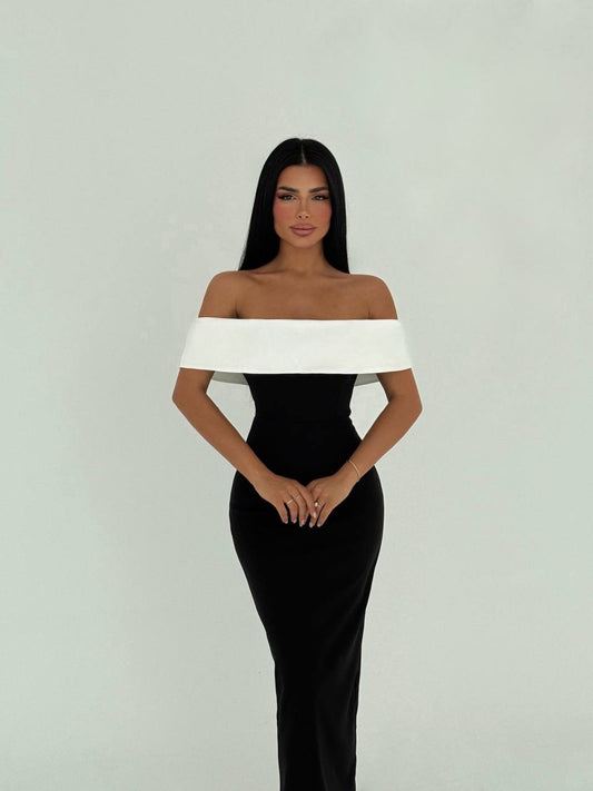 Black Raina Two Tone Dress